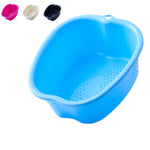 FQQF Large Plastic Foot Soaking Tub, Foot Massage Spa Bowl with Built-In Massager, Modern Design, Blue, 14.56 X 13 X 6 Inches