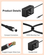 24V 1.5A Replacement for IPL Laser Hair Removal Charger, Compatible with Laser Permanent 3-In-1 Aopvui Laser Hair Removal, Compatible with Laser Hair Removal Device 999900 Flashes Aopvui IPL