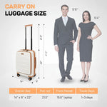 Carry on Luggage 22 X 14 X 9 Airline Approved Lightweight Hardside Spinner Luggage with TSA Lock and Laptop Compartment, Beige, CY2431