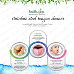 ™ Tongue Cleaner Scraper with Storage Bag - Hygienic, Surgical Grade, Non-Synthetic Grip – Sterilizable Tongue Brush Cleaner (Surgical Steel - 2 Pack)