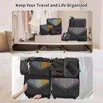 Packing Cubes 9 Set, Travel Packing Organizers with Large Toiletries Bag for Clothes Shoes, Black