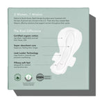 Rael Organic Cotton Cover Overnight Menstrual Fragrance Free Pads - Unscented - 12Ct