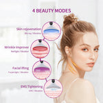 Face Neck Massager Red Light Therapy, 3 Color Facial Massager, Face 𝖲culpting Wand for Wrinkles, Skin Care, Firming, Rechargeable Beauty Tool