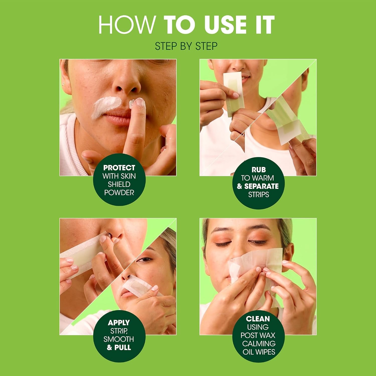 Nad'S Facial Wax Strips - Facial Hair Removal for Women - Waxing Kit with 48 Fac