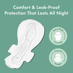 Rael Organic Cotton Cover Overnight Menstrual Fragrance Free Pads - Unscented - 12Ct
