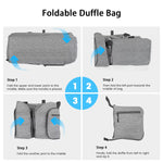 Travel Duffel Bag for Men, 65L Foldable Duffle Bags with Shoes Compartment, Overnight Bag for Men Women Waterproof & Tear Resistant (Gray)