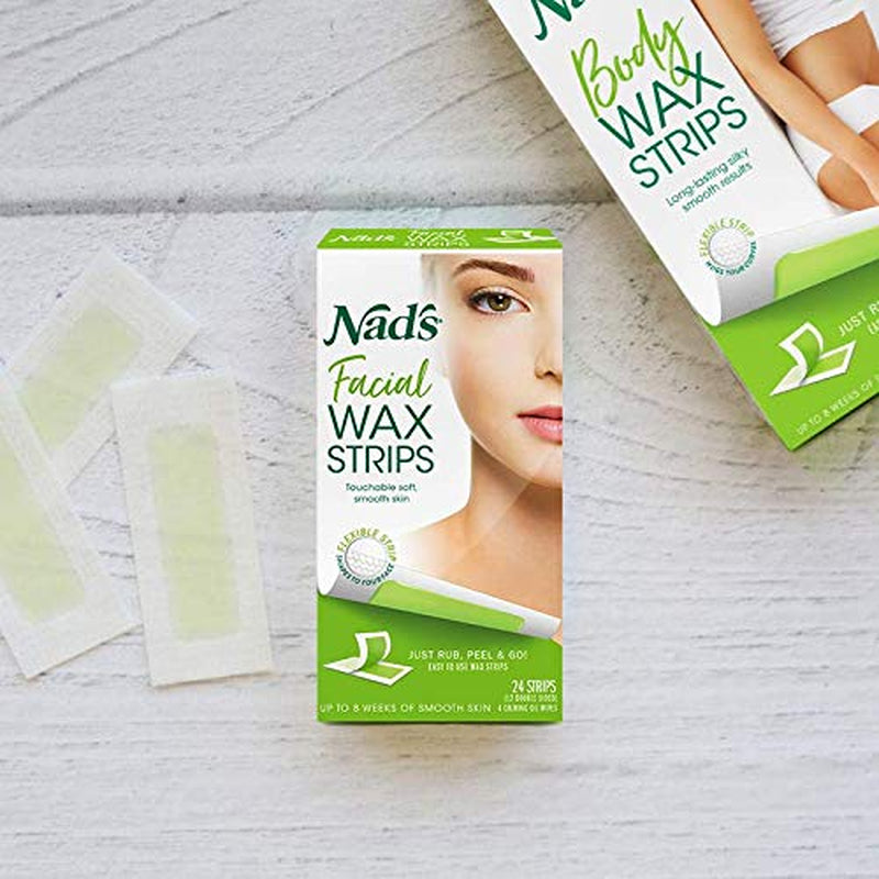 Nad'S Facial Wax Strips - Facial Hair Removal for Women - Waxing Kit with 48 Fac