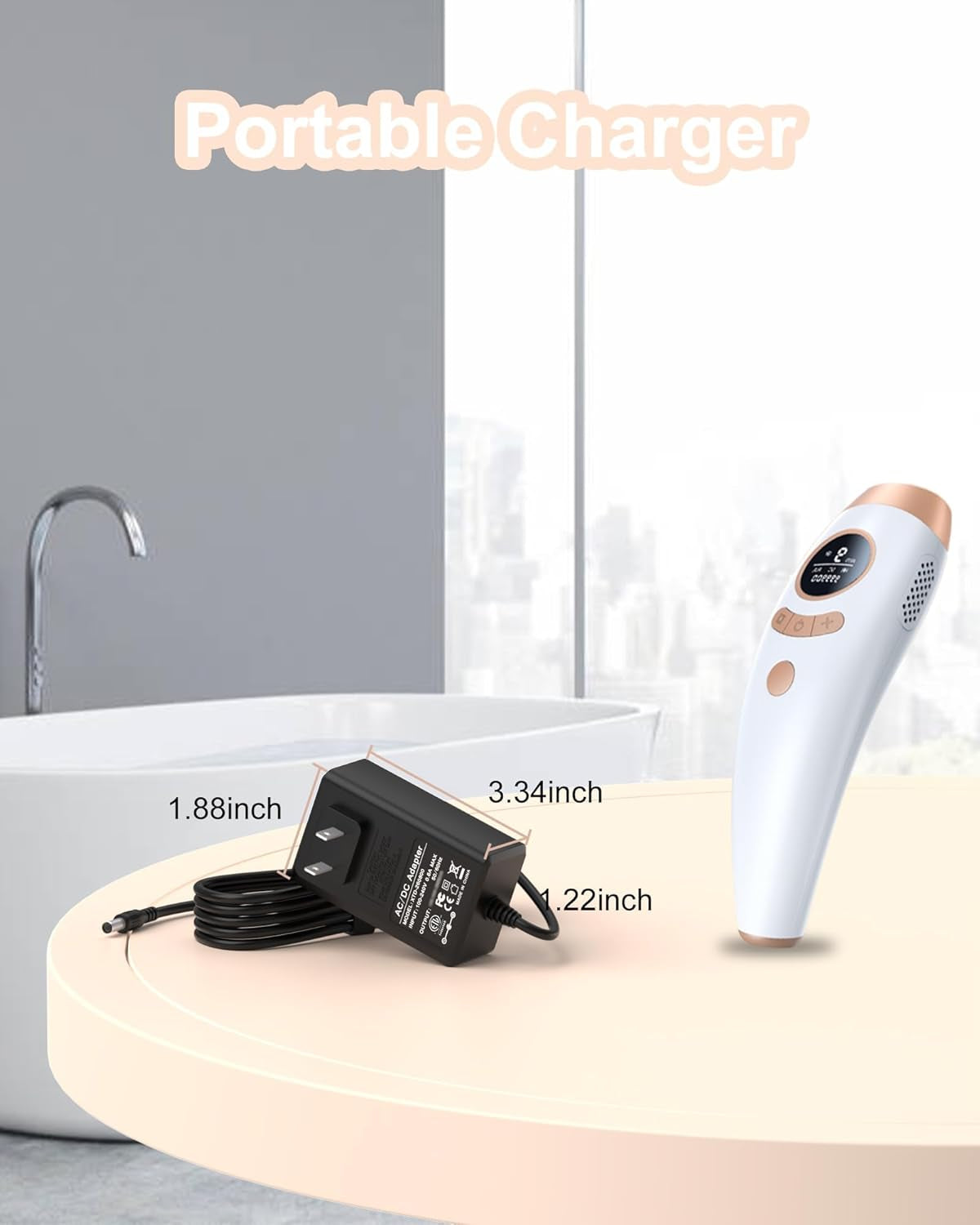 24V 1.5A Replacement for IPL Laser Hair Removal Charger, Compatible with Laser Permanent 3-In-1 Aopvui Laser Hair Removal, Compatible with Laser Hair Removal Device 999900 Flashes Aopvui IPL