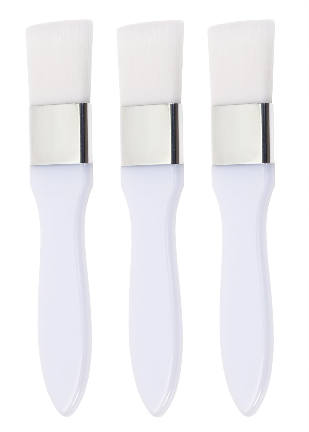 3Pcs Face Mask Brushes 5.19Inch Flexible Facial Mud Mask Applicator Tool for Face Beauty Skincare Body Lotion Moisturizers (White)