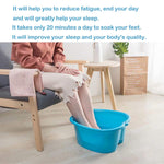FQQF Large Plastic Foot Soaking Tub, Foot Massage Spa Bowl with Built-In Massager, Modern Design, Blue, 14.56 X 13 X 6 Inches