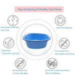 FQQF Large Plastic Foot Soaking Tub, Foot Massage Spa Bowl with Built-In Massager, Modern Design, Blue, 14.56 X 13 X 6 Inches