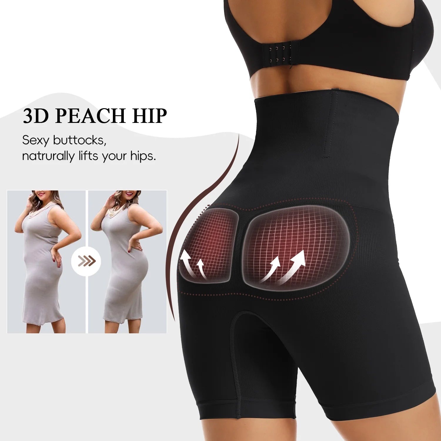 Women'S Shapewear Shorts High Waist Tummy Control Body Shaper Thigh Slimmer Slimming Panties
