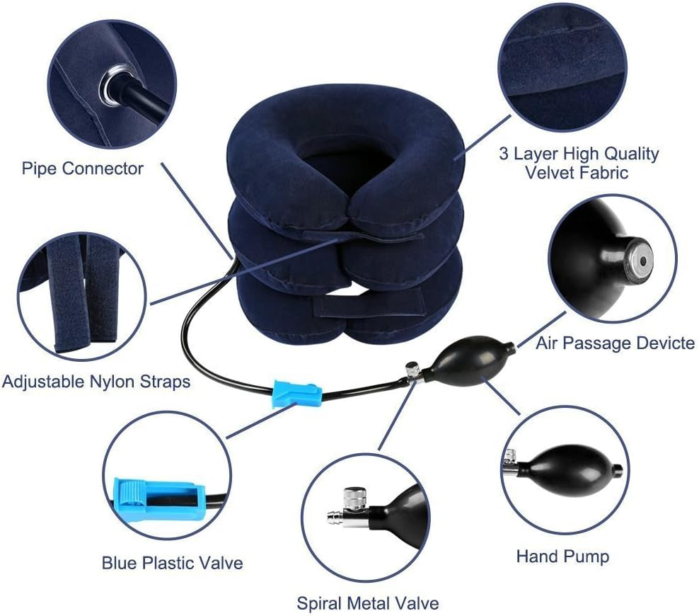 Cervical Neck Traction Device Inflatable Neck Stretcher, Easy to Use for Chronic Neck and Shoulder Pain Relief Traction Spine Alignment, Neck Cervical Brace