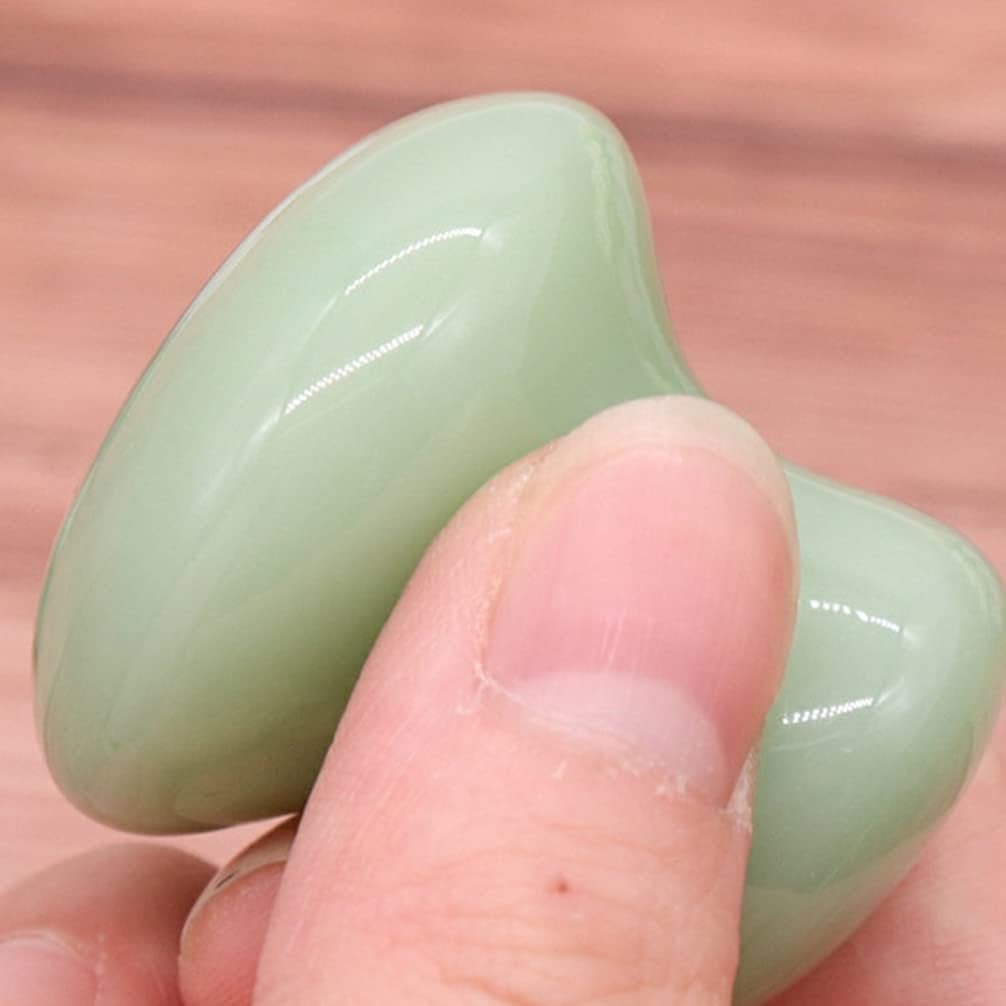 Ice Roller 2Pcs Facial Tools, Green Jade Quartz Massage Rollers Stones Scraping Massage Tool for Women Home Spa